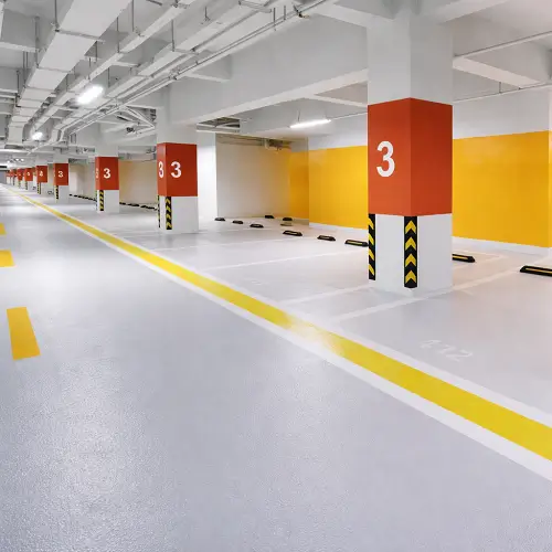 Polyurethane basement parking system in Downtown Dubai apartment building