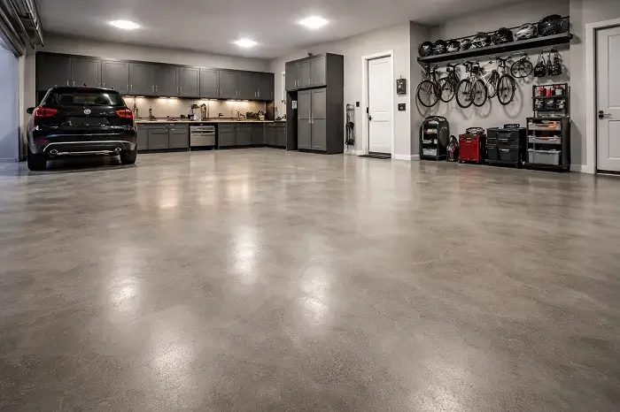 Anti-slip microcement garage flooring with R12 rating for UAE parking ramps and wet zones